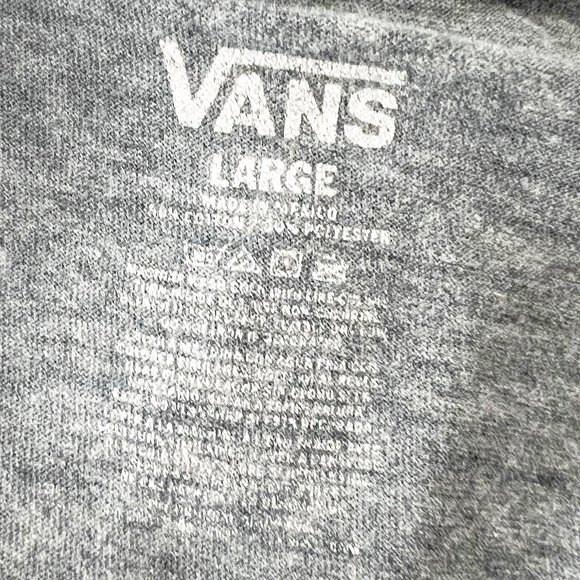 Vans Gray Short Sleeve Tee Shirt Men's Large Stripe Detail Graphic - Picture 3 of 7
